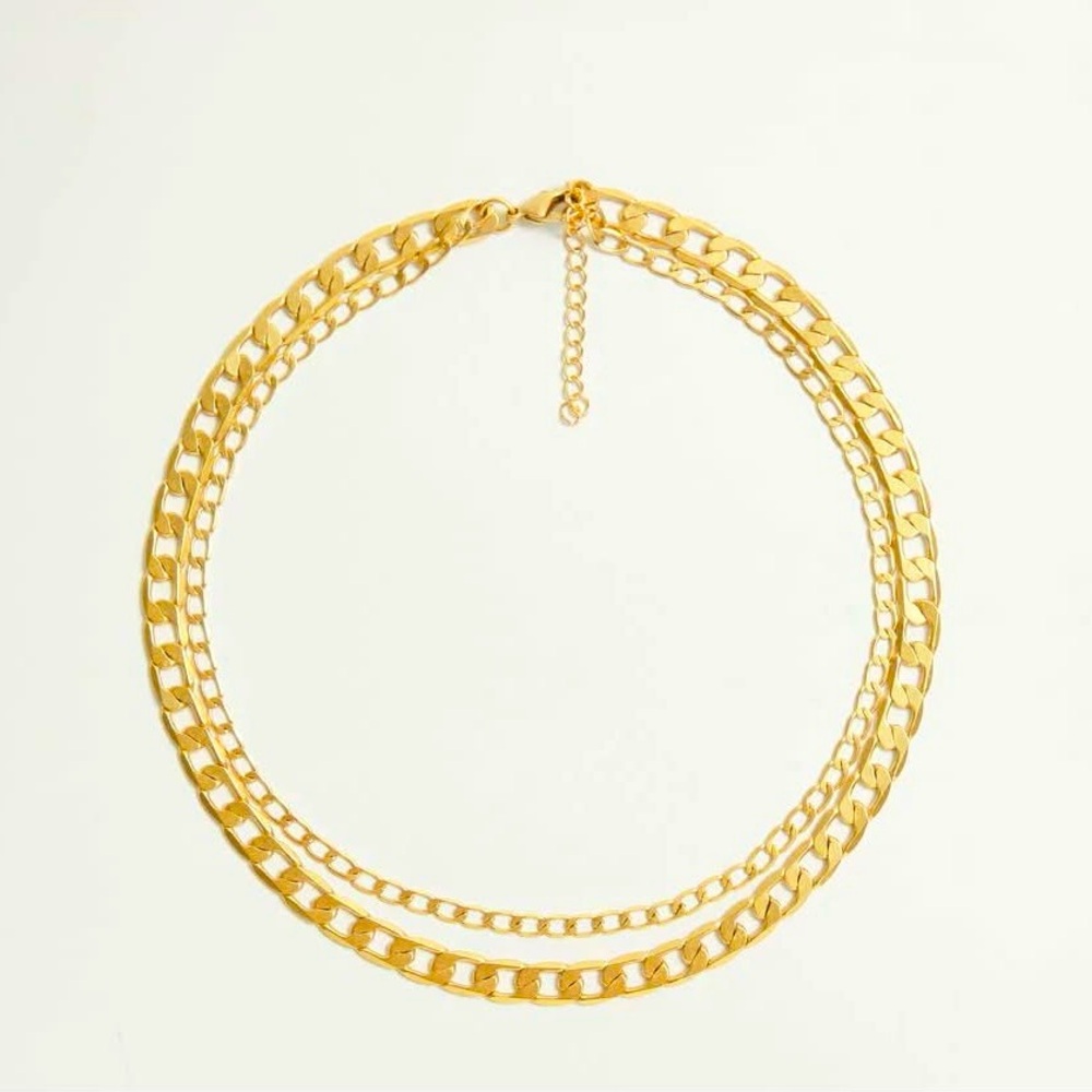 24K Gold Plated Gold Chain Necklace - chic- everyday wear
